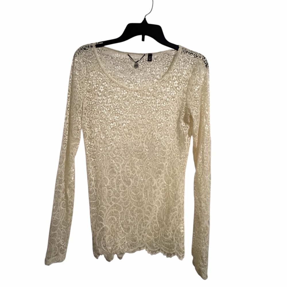 BKE Boutique Elegant Cream Women's Top - M